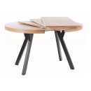 Стол обеденный SIGNAL DOMINGO дуб натуральный/черный 100-250/100